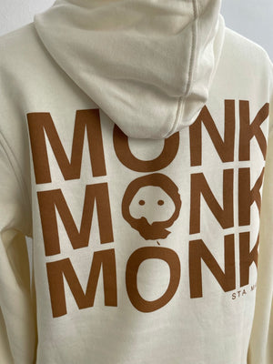 Unisex Triple Monk Hoodie - Cream