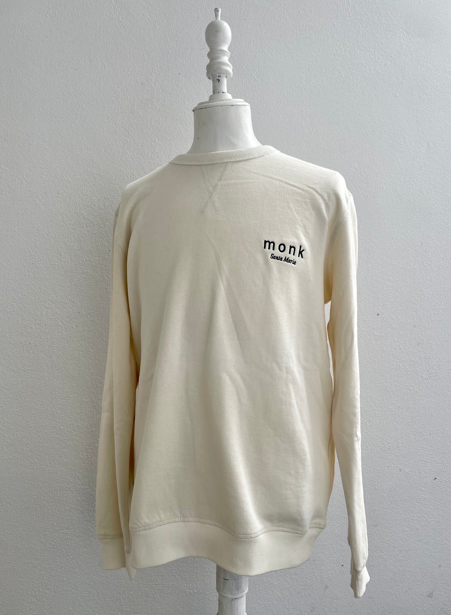 Unisex Classic Monk Sweatshirt- Cream