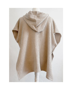 Short Hooded Poncho - Sand