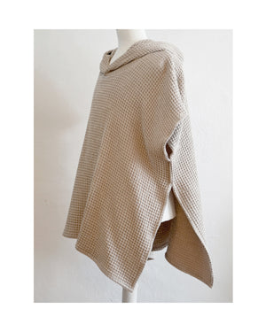 Short Hooded Poncho - Sand